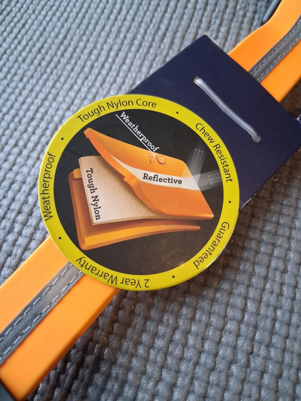 Wigzi Reflective Orange Dog Collar